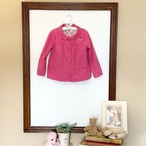 Carter's GUC Girls Pink 3-Button Coat with Belt and Button Detailing Size 5